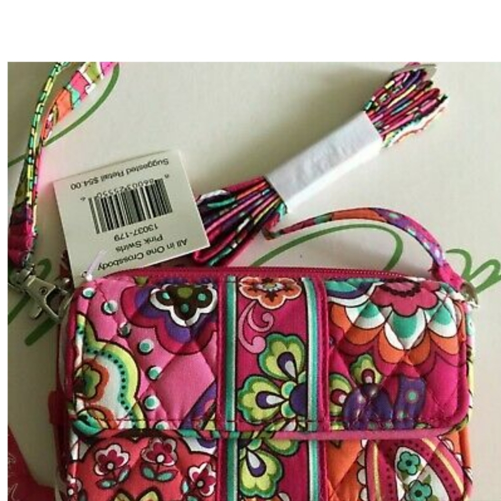 Vera Bradley All in One Crossbody Pink Swirls